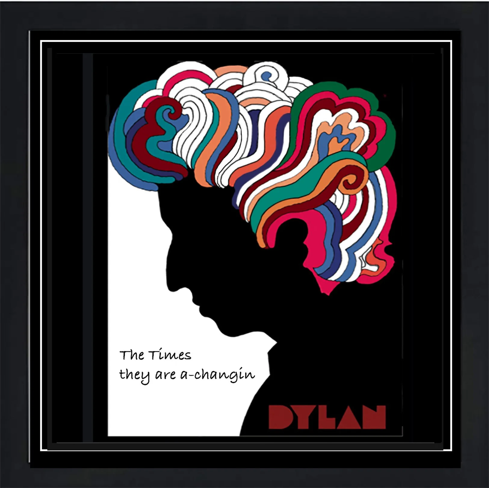 Bob DYLAN WALL ART- Poster-Vintage Art-Milton Glaser-Times Are